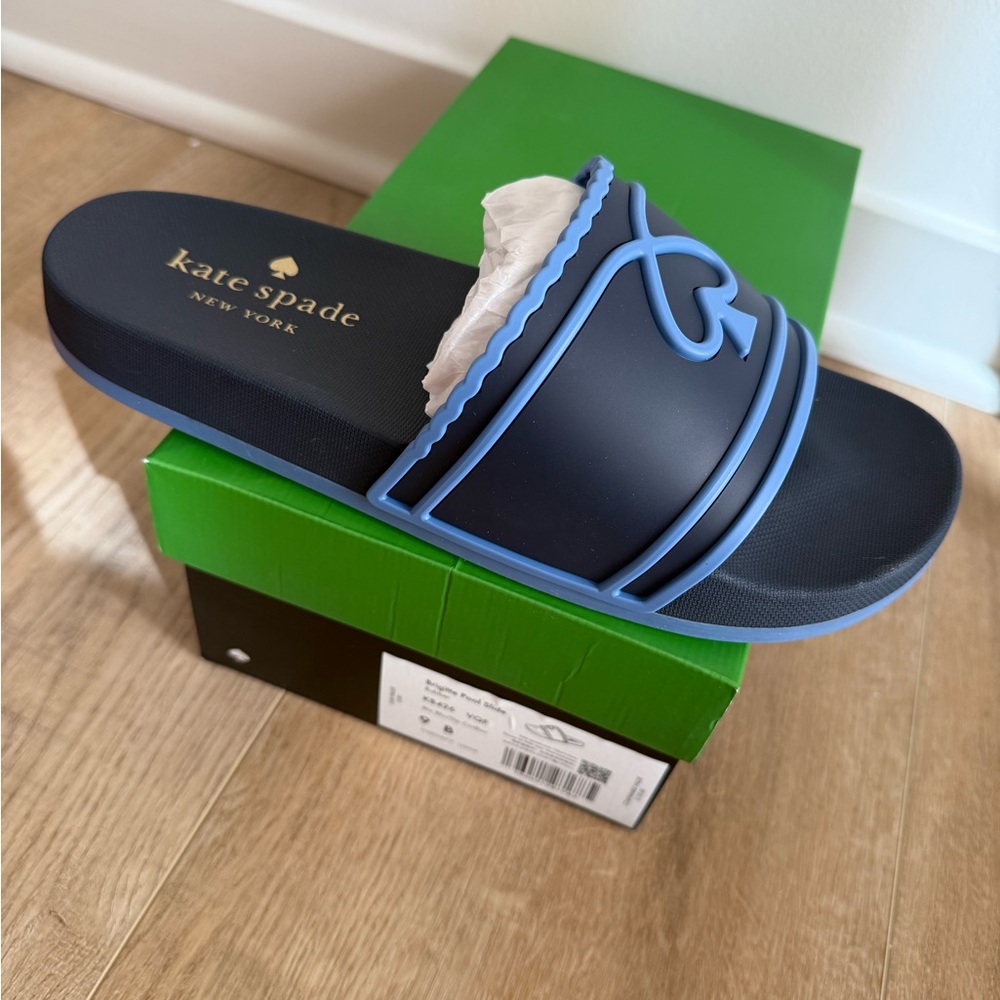 Kate Spade Navy Blue Slide Sandals